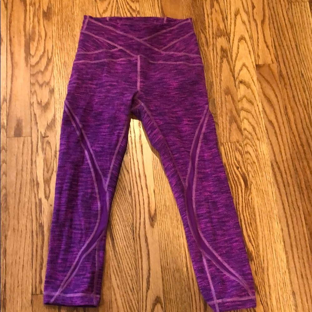 Lululemon cropped pants with mesh detail
